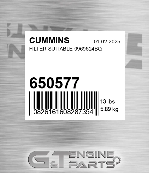 650577 Filter Suitable 0969624bq