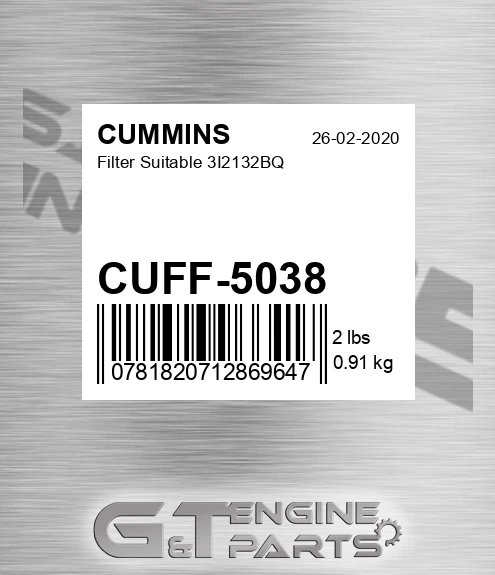CUFF-5038 Filter Suitable 3i2132bq
