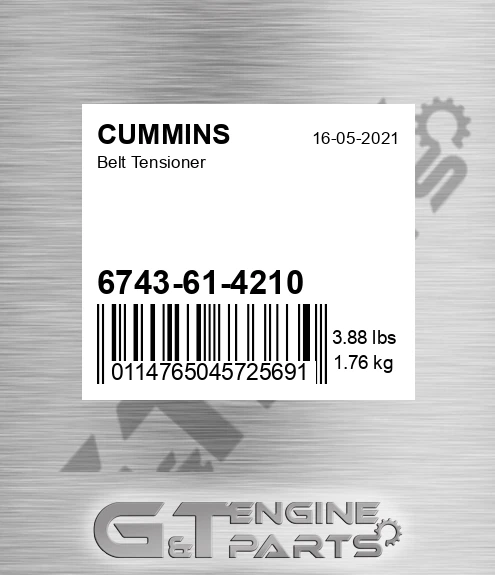 6743-61-4210 Belt Tensioner for CUMMINS