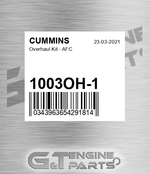 1003OH-1 Overhaul Kit - Afc for CUMMINS
