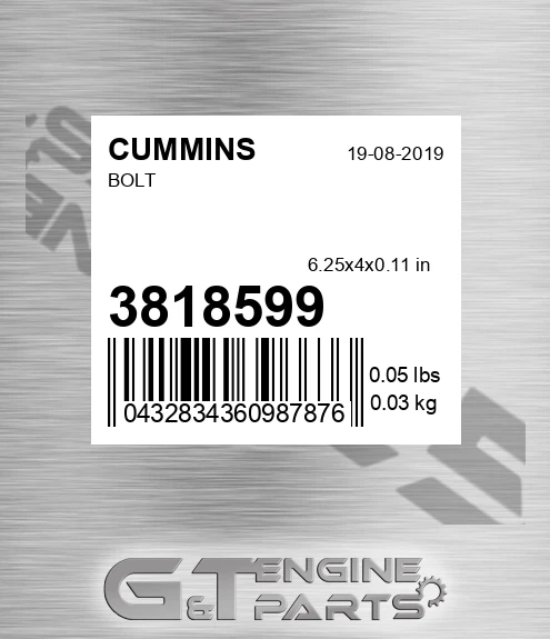 3818599 CUMMINS Bolt