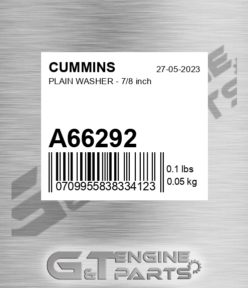 A66292 CUMMINS Plain Washer - 7/8 Inch