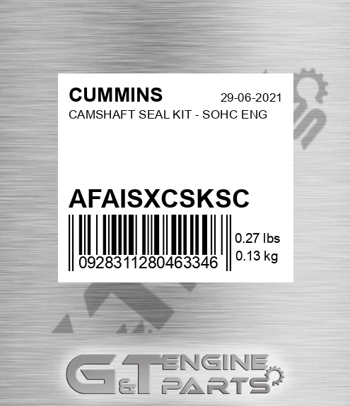 AFA-ISXCSK-SC Camshaft Seal Kit - Sohc Eng for CUMMINS