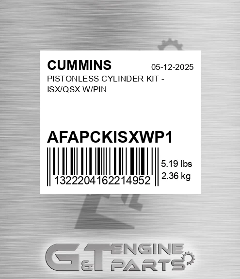 AFAPCKISX-WP1 Pistonless Cylinder Kit - Isx/qsx W/pin for CUMMINS