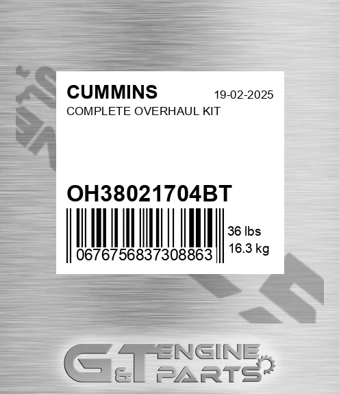OH3802170-4BT Complete Overhaul Kit for CUMMINS