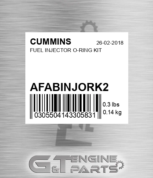AFA-BINJ-ORK-2 Fuel Injector O-ring Kit for CUMMINS