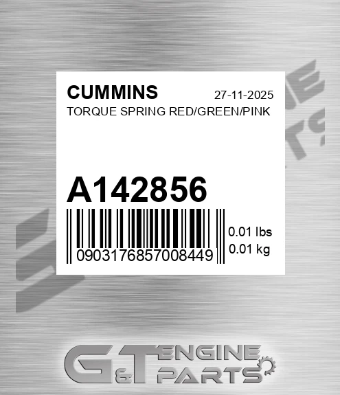 A142856 Torque Spring Red/green/pink for CUMMINS