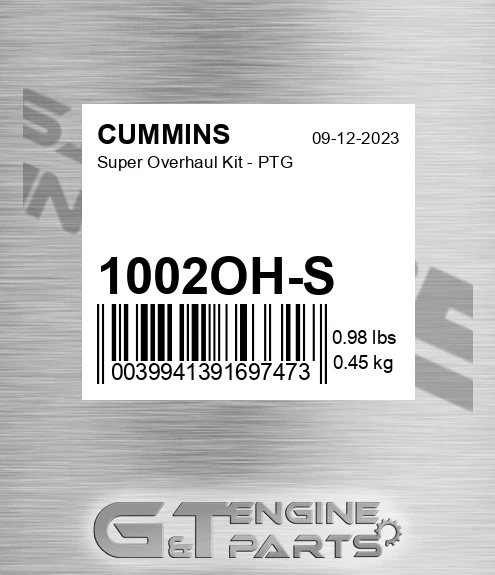 1002OH-S Super Overhaul Kit - Ptg for CUMMINS