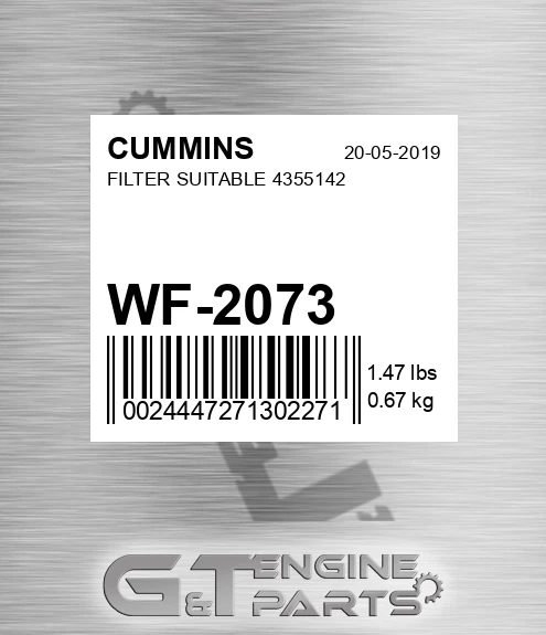WF-2073 Filter Suitable 4355142 for CUMMINS