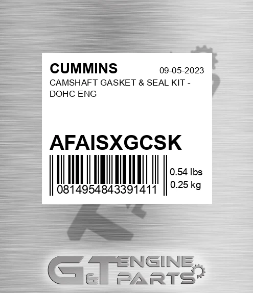 AFA-ISXGCSK Camshaft Gasket & Seal Kit - Dohc Eng for CUMMINS
