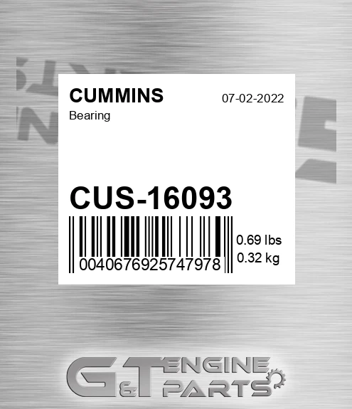 CUS16093 Bearing