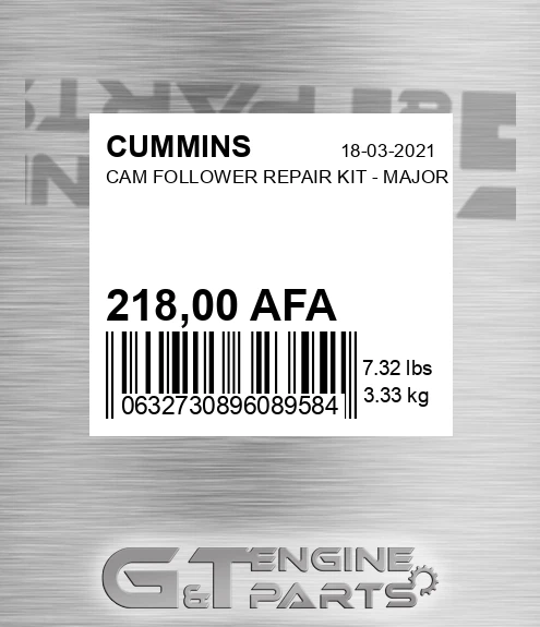 218,00 AFA Cam Follower Repair Kit - Major for CUMMINS