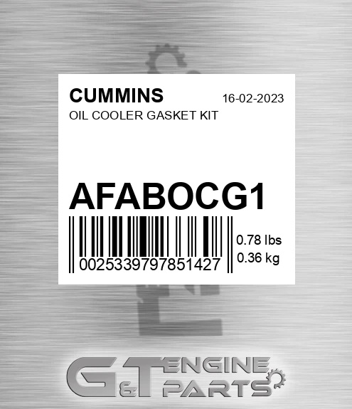 AFA-BOCG-1 Oil Cooler Gasket Kit for CUMMINS