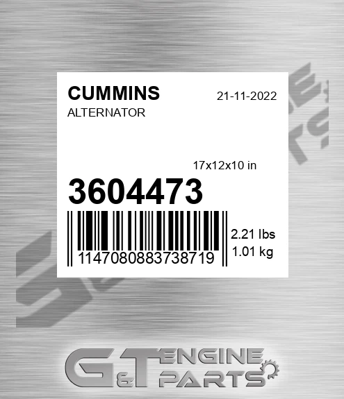 3604473 CUMMINS Alternator