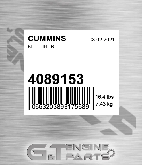 4089153 Kit - Liner
