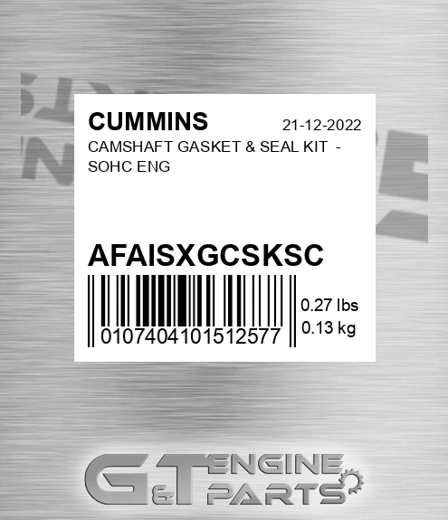 AFA-ISXGCSK-SC Camshaft Gasket & Seal Kit - Sohc Eng for CUMMINS