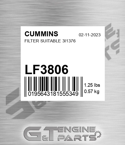 LF3806 CUMMINS Filter Suitable 3i1376