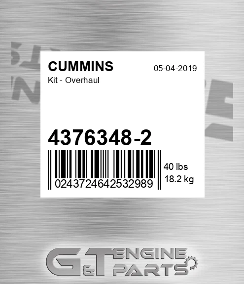 4376348-2 Kit - Overhaul for CUMMINS