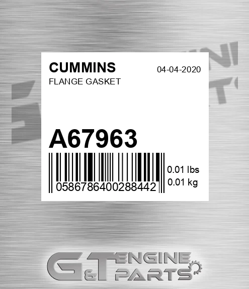 A67963 Flange Gasket
