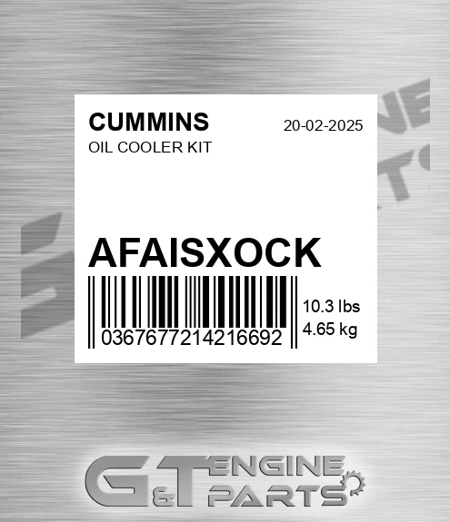 AFA-ISXOCK Oil Cooler Kit for CUMMINS
