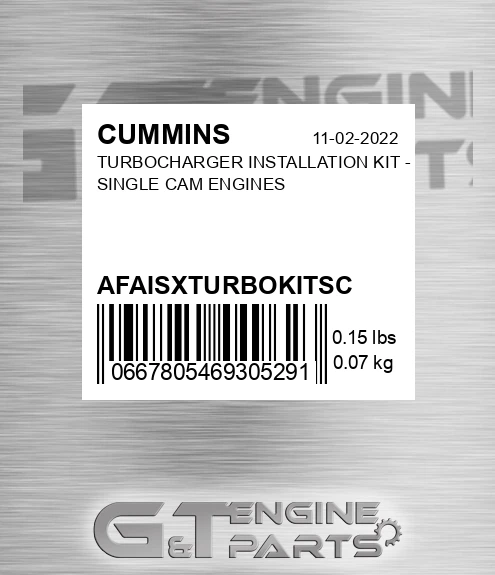 AFA-ISXTURBOKIT-SC Turbocharger Installation Kit - Single Cam Engines for CUMMINS