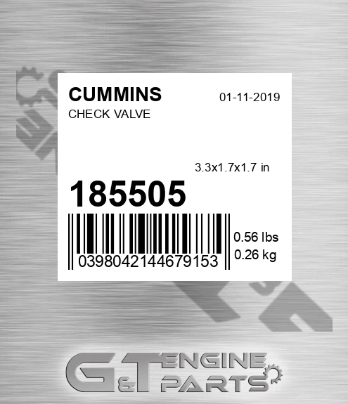 185505 Check Valve for CUMMINS