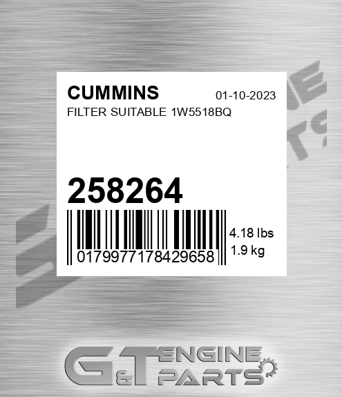 258264 Filter Suitable 1w5518bq