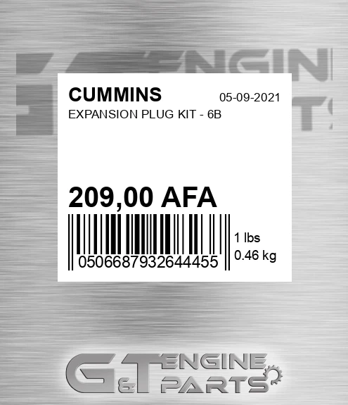 209,00 AFA Expansion Plug Kit - 6b for CUMMINS
