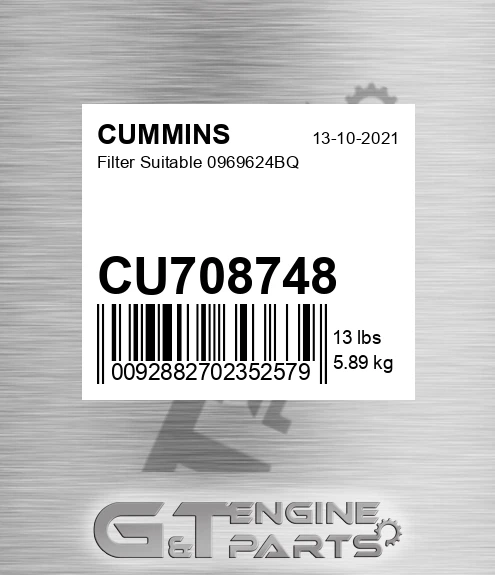 CU708748 Filter Suitable 0969624bq