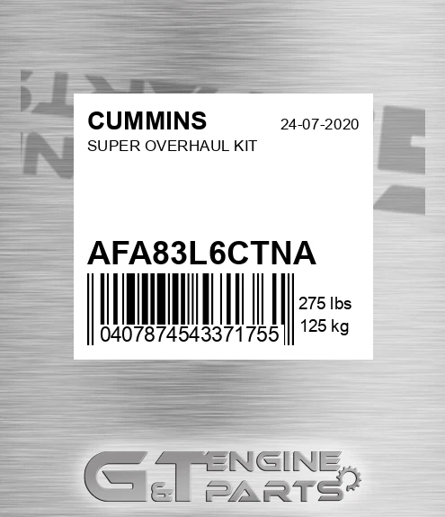 AFA8.3L-6CTNA Super Overhaul Kit for CUMMINS