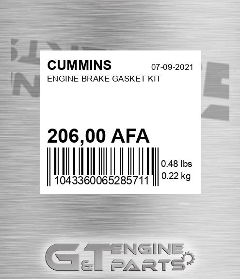 206,00 AFA Engine Brake Gasket Kit for CUMMINS