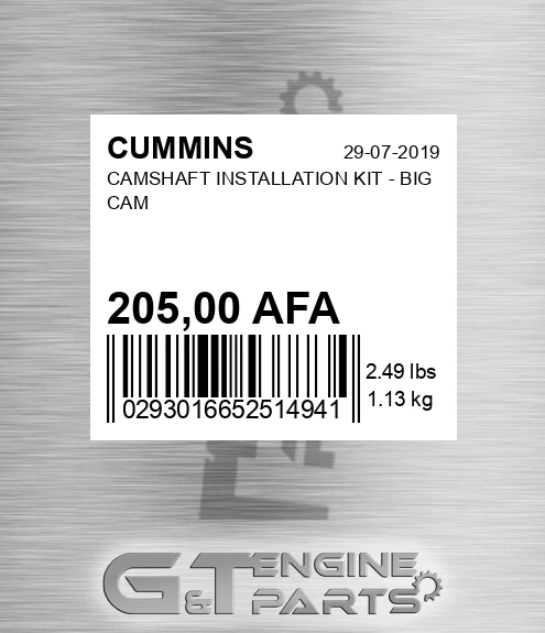 205,00 AFA Camshaft Installation Kit - Big Cam for CUMMINS