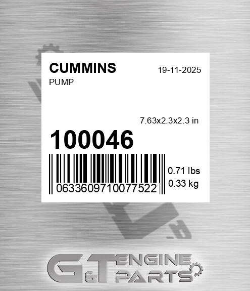 100046 CUMMINS Pump