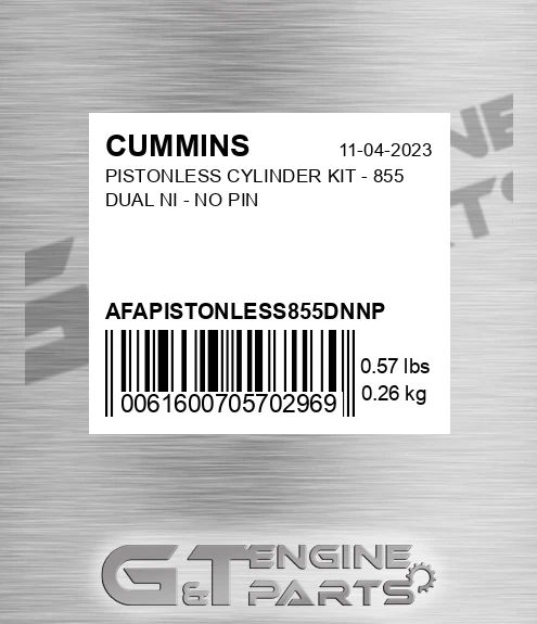 AFA-PISTONLESS855DNNP Pistonless Cylinder Kit - 855 Dual Ni - No Pin for CUMMINS