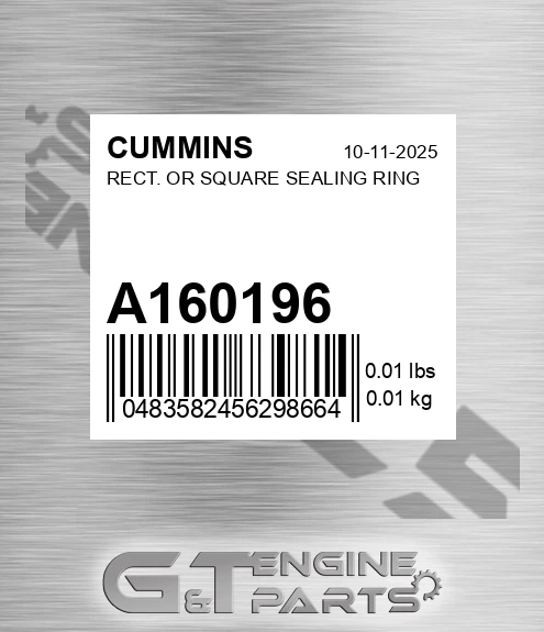A160196 Rect. Or Square Sealing Ring