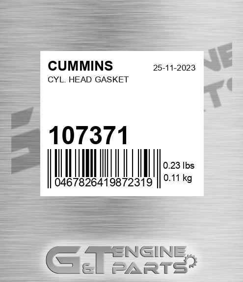 107371 Cyl. Head Gasket for CUMMINS