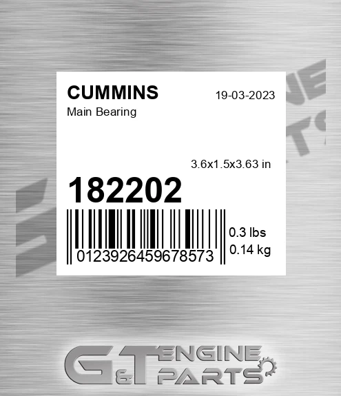 182202 Main Bearing for CUMMINS