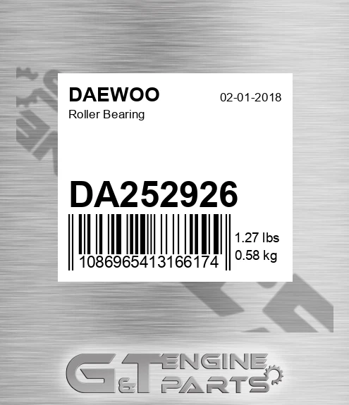 DA252926 Roller Bearing for DAEWOO