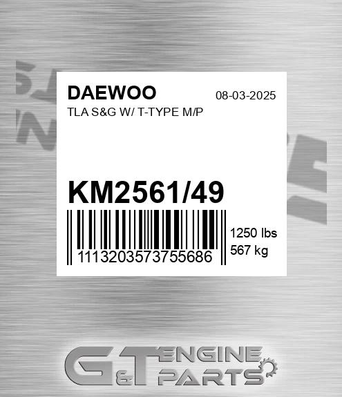 KM2561/49 Tla S&g W/ T-type M/p