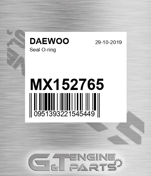 MX152765 Seal O-ring