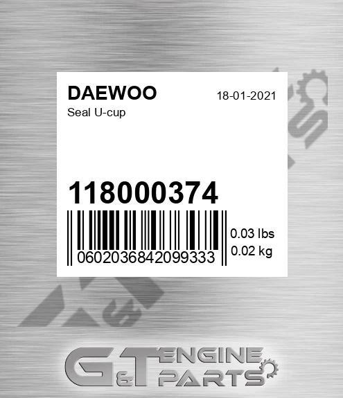 118000374 Seal U-cup