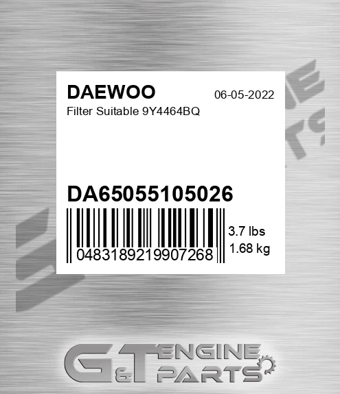 DA65055105026 DAEWOO Filter Suitable 9y4464bq