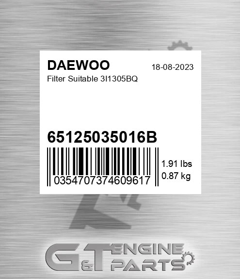 65125035016B Filter Suitable 3i1305bq
