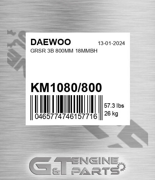 KM1080/800 Grsr 3b 800mm 18mmbh