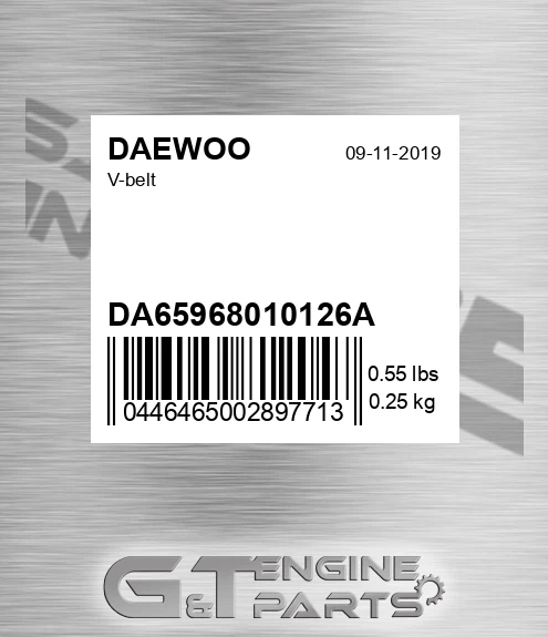 DA65968010126A V-belt for DAEWOO