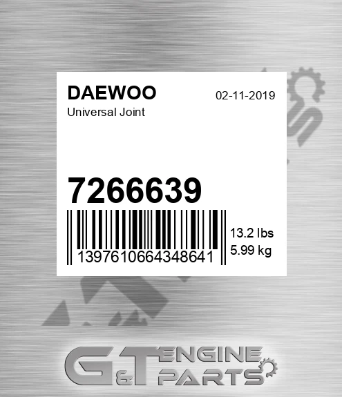 7266639 Universal Joint for DAEWOO