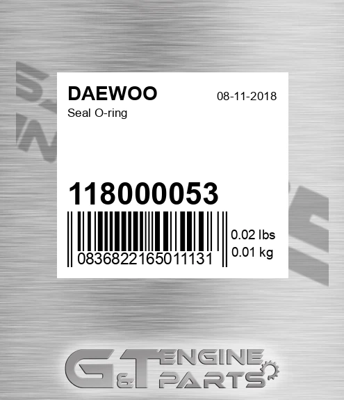 118000053 Seal O-ring
