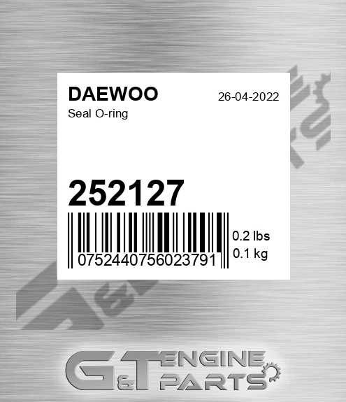 252127 DAEWOO Seal O-ring