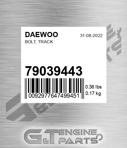 79039443 DAEWOO Bolt, Track