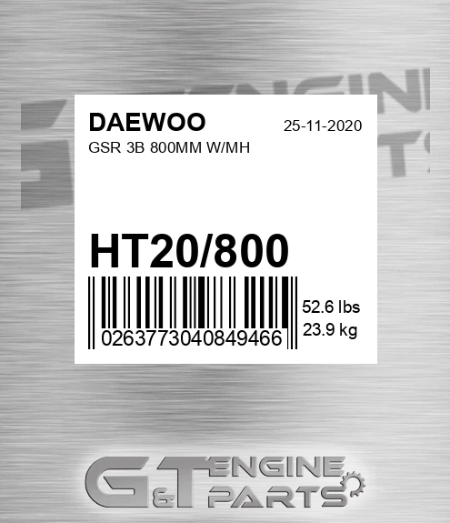 HT20/800 Gsr 3b 800mm W/mh